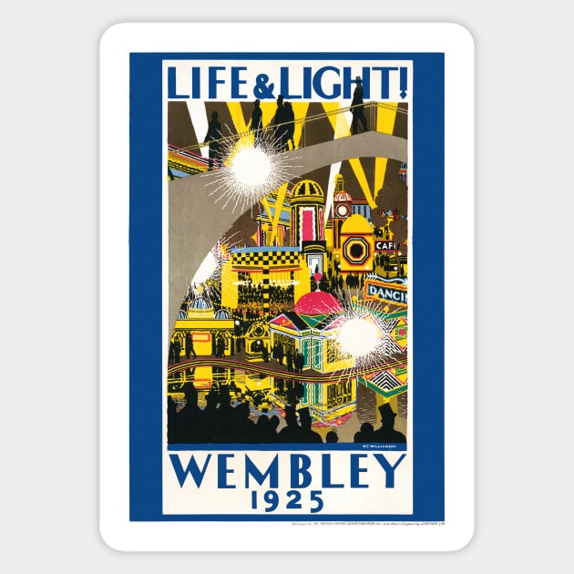 Life & light Wembley 1925 UK Vintage Poster Sticker by vintagetreasure